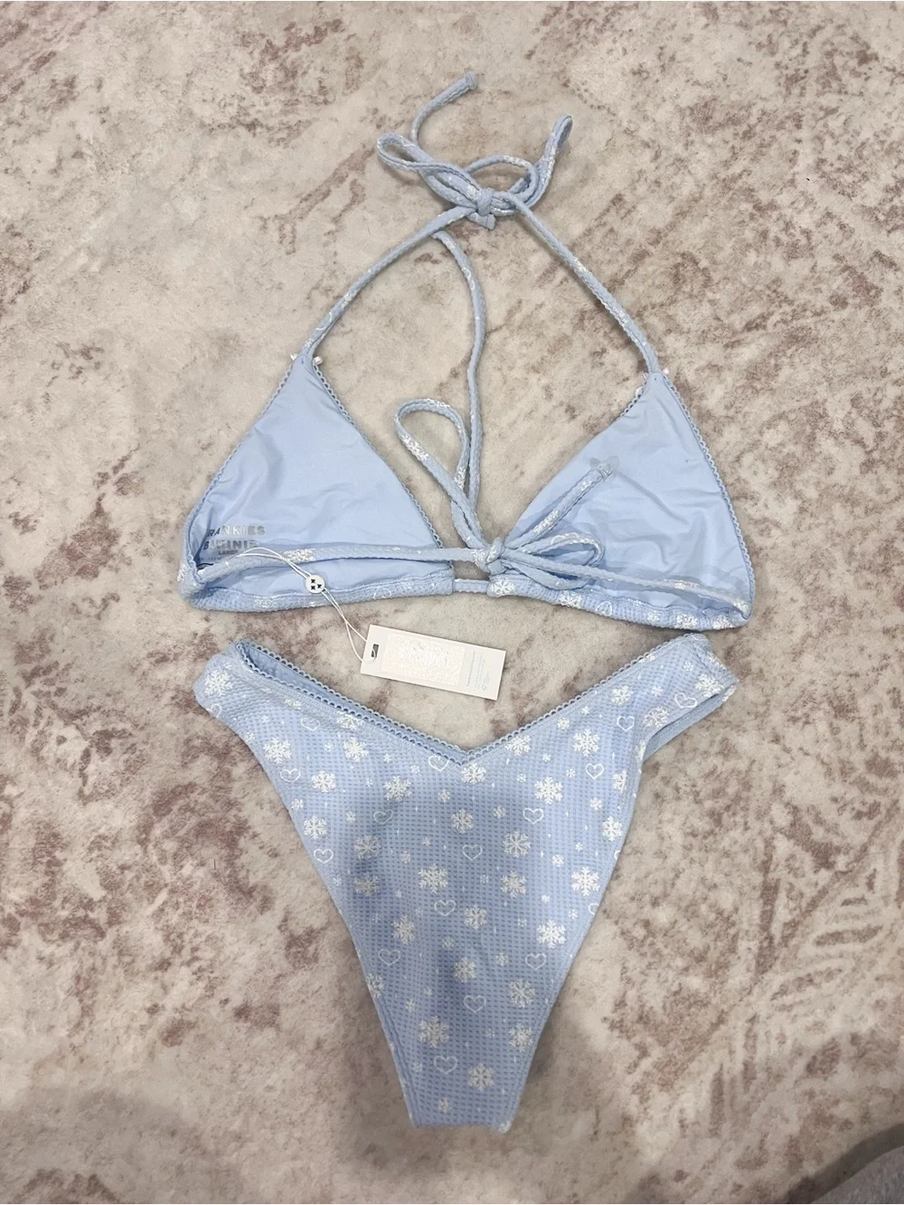 Frankies Bikinis Tia Waffle Triangle Bikini Set